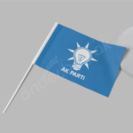 50x75 Raşel Sopalı Ak Parti Bayrağı Mavi - Görsel 2