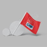 50x75 Raşel Sopalı CHP Bayrağı Kırmızı