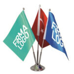 15x22.5 Özel Logolu 3'lü Masa Bayrak Takımı